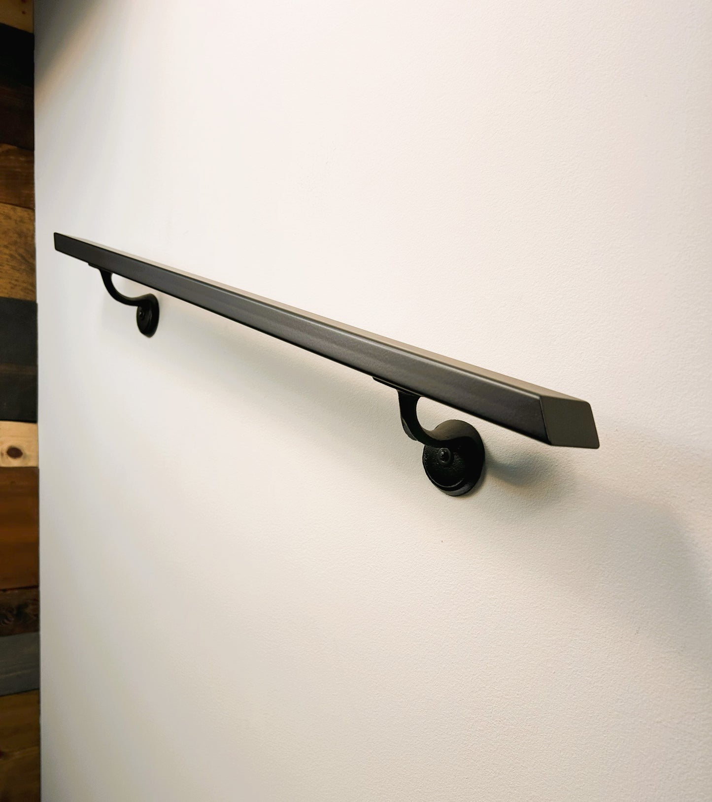 Metal Handrail 2”x1” Modern Powder Coated, Angled Finish