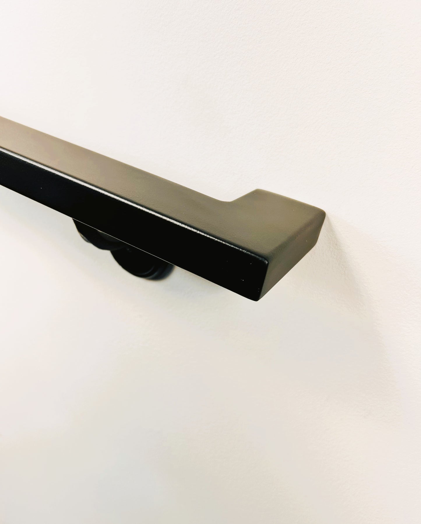 Metal Handrail Modern 2"x 1" Modern Powder Coated, ADA Compliant Return End