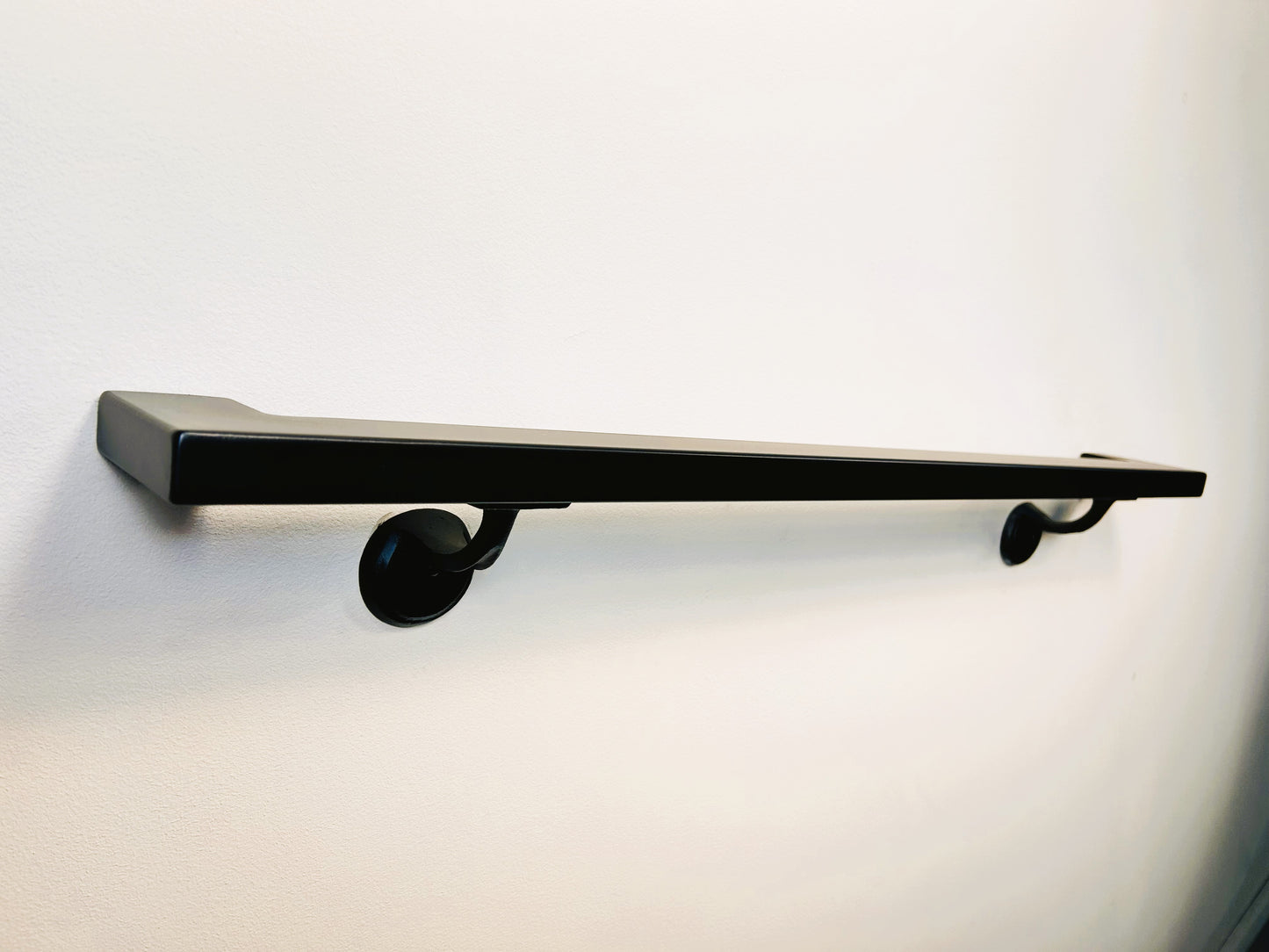 Metal Handrail Modern 2"x 1" Modern Powder Coated, ADA Compliant Return End