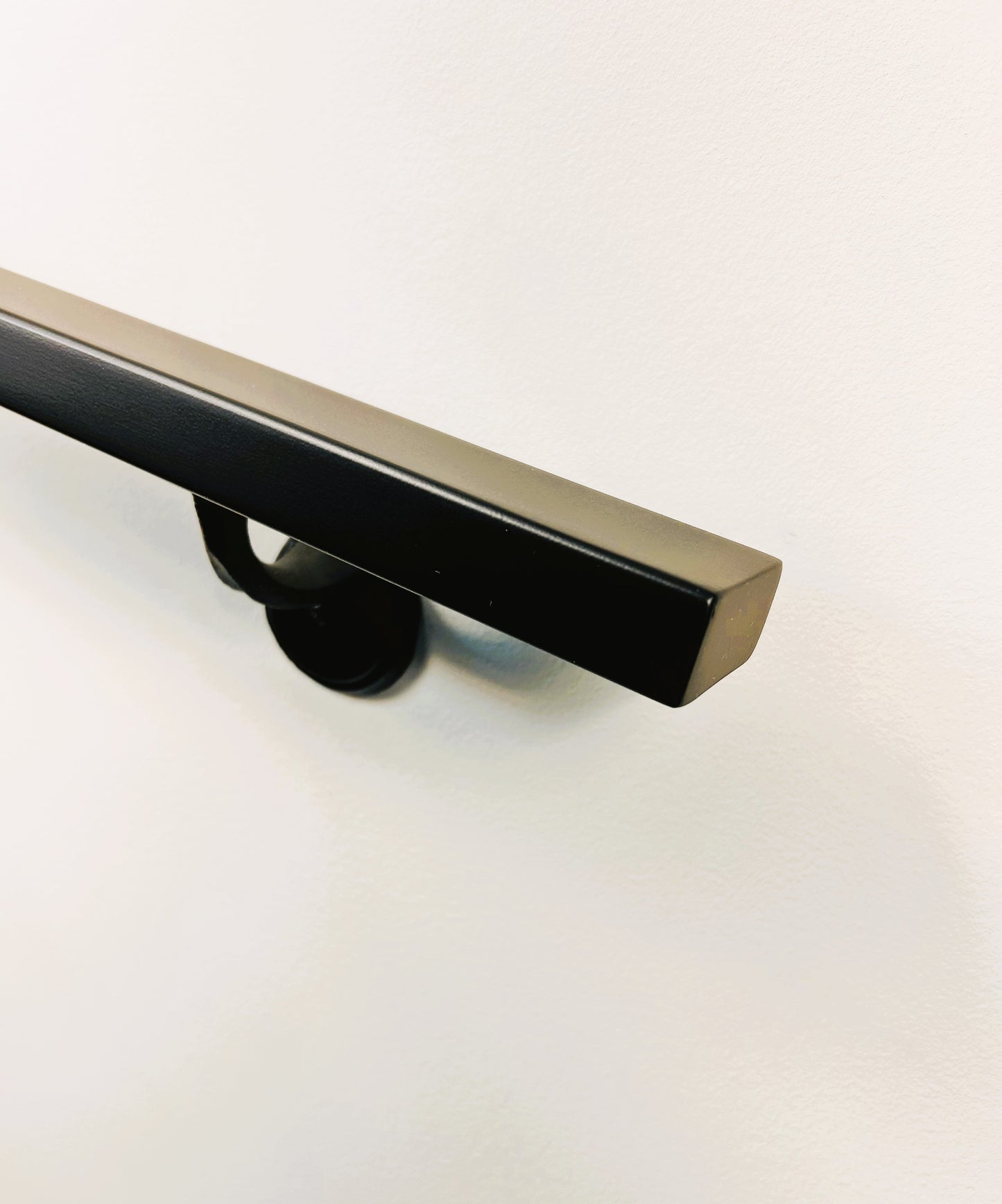 Metal Handrail 2"x 1" Modern Minimalist Powder Coated, Straight End Handrail