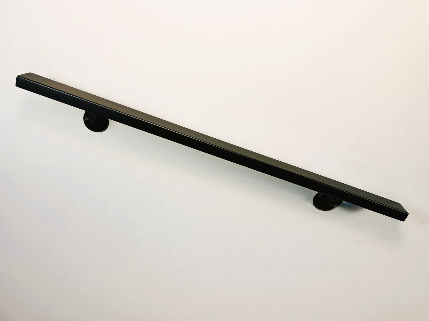 Metal Handrail 2"x 1" Modern Minimalist Powder Coated, Straight End Handrail