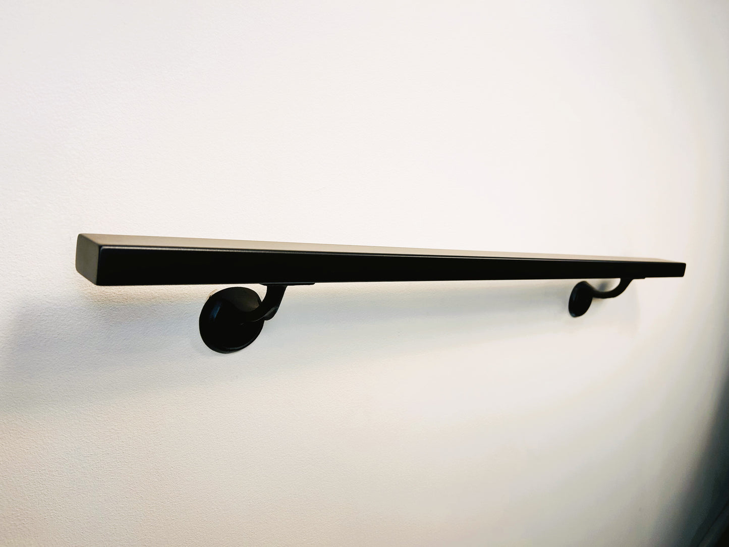 Metal Handrail 2"x 1" Modern Minimalist Powder Coated, Straight End Handrail