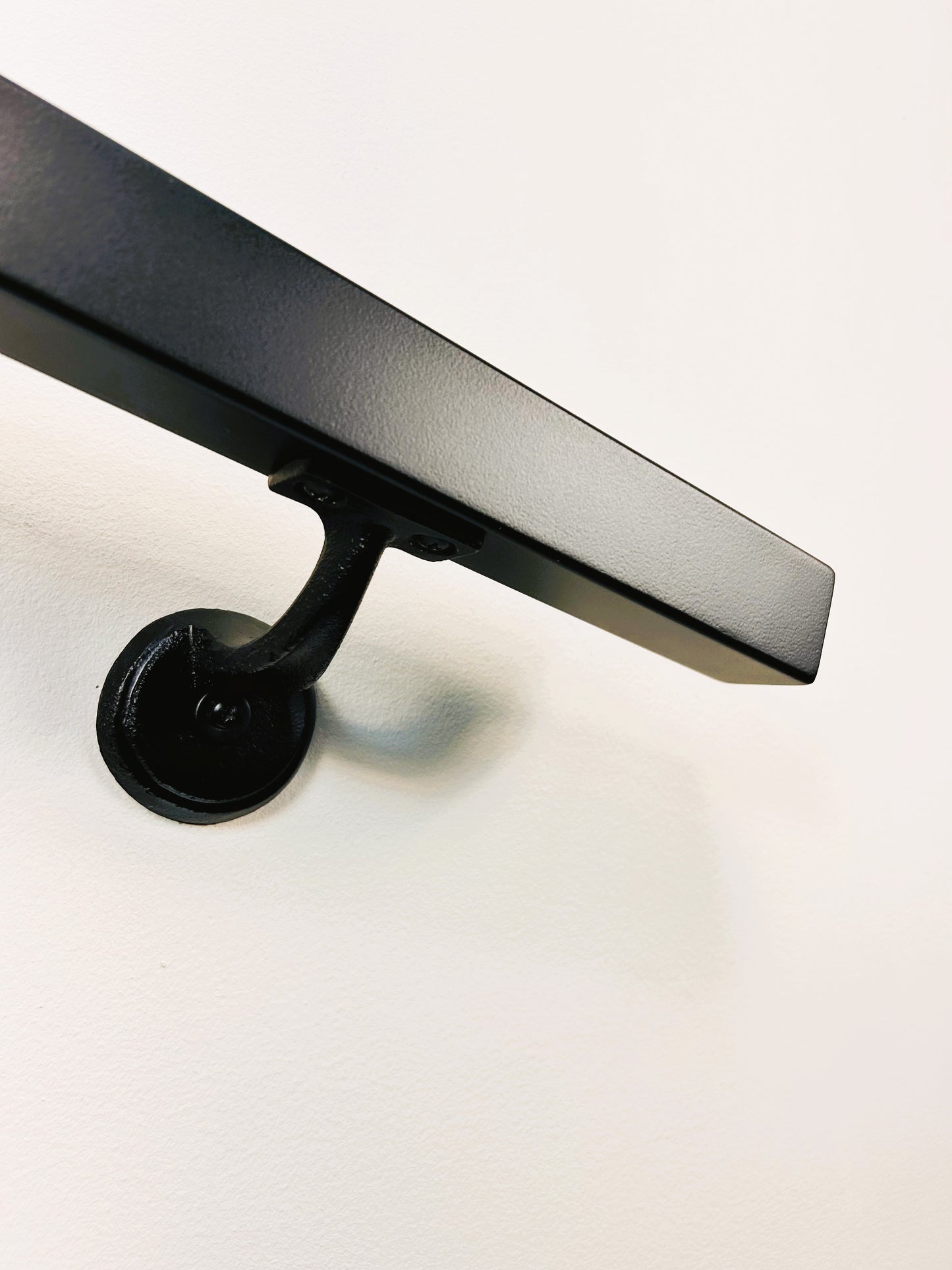 Metal Handrail 1-1/2"x 1-1/2" Modern Minimalist Powder Coated, Straight End Handrail