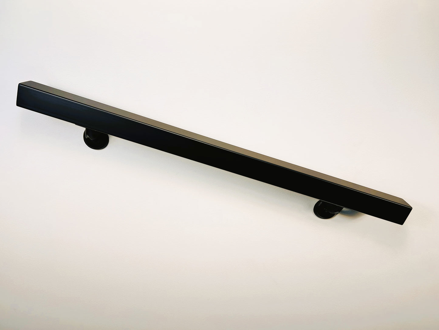 Metal Handrail 2"x 2" Modern Powder Coated, Straight End Handrail