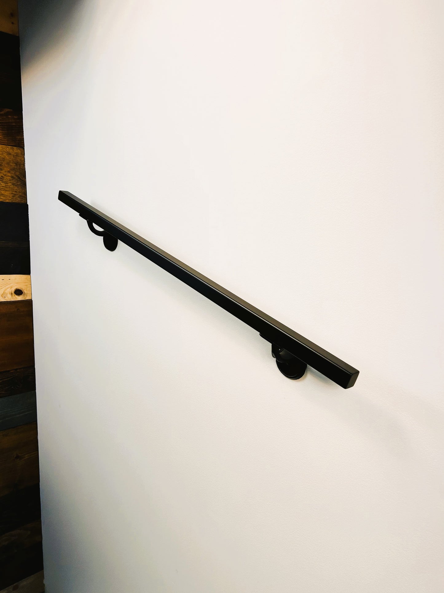 Metal Handrail 1"x1" Modern Minimalist Powder Coated, Straight End Handrail