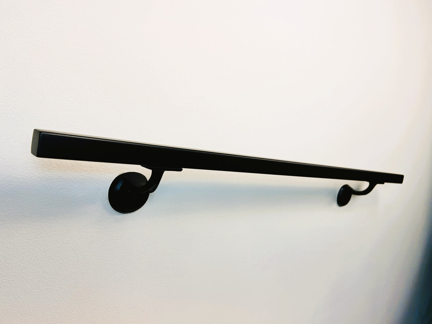 Metal Handrail 1"x1" Modern Minimalist Powder Coated, Straight End Handrail