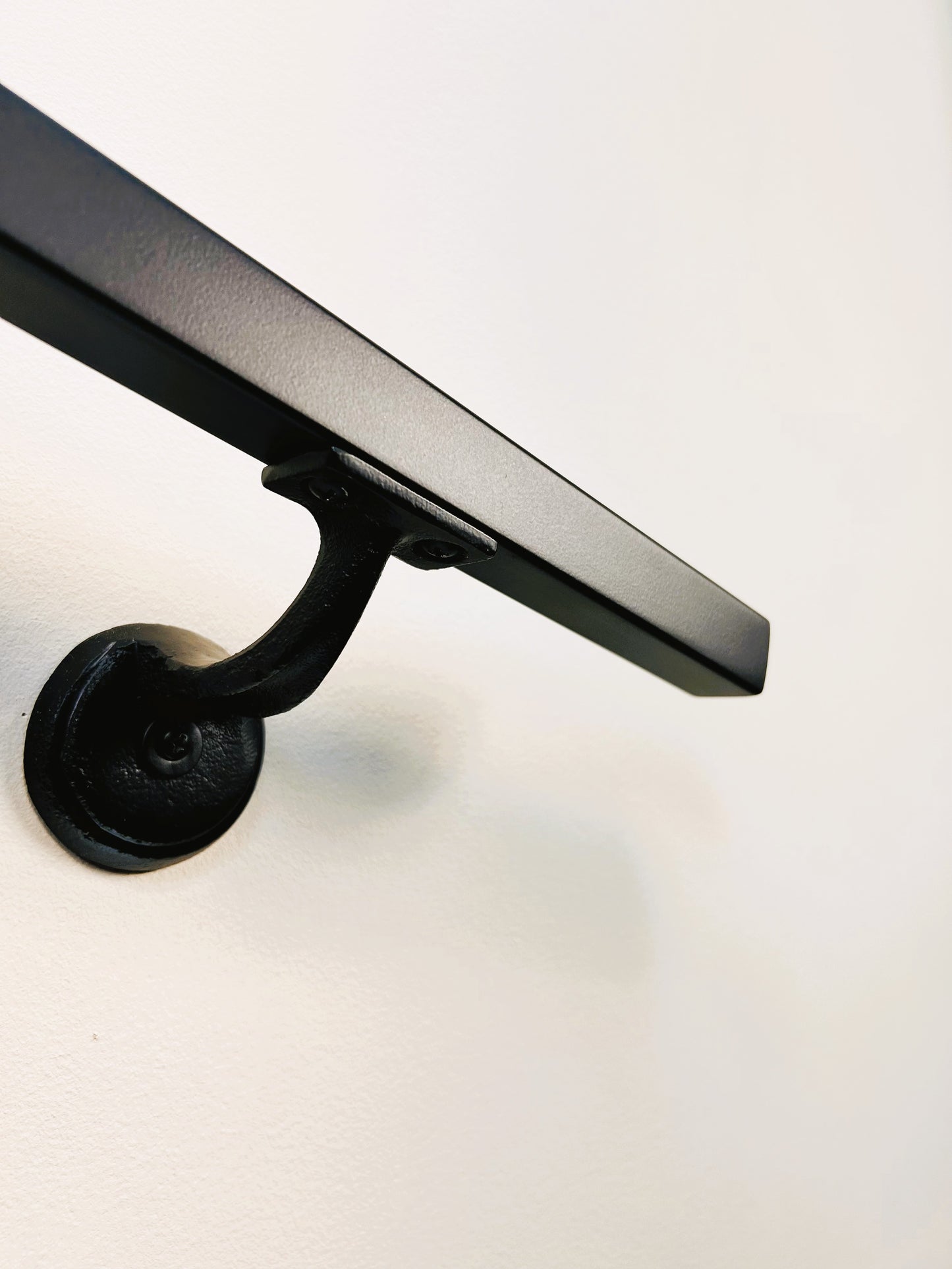 Metal Handrail 1"x1" Modern Minimalist Powder Coated, Straight End Handrail