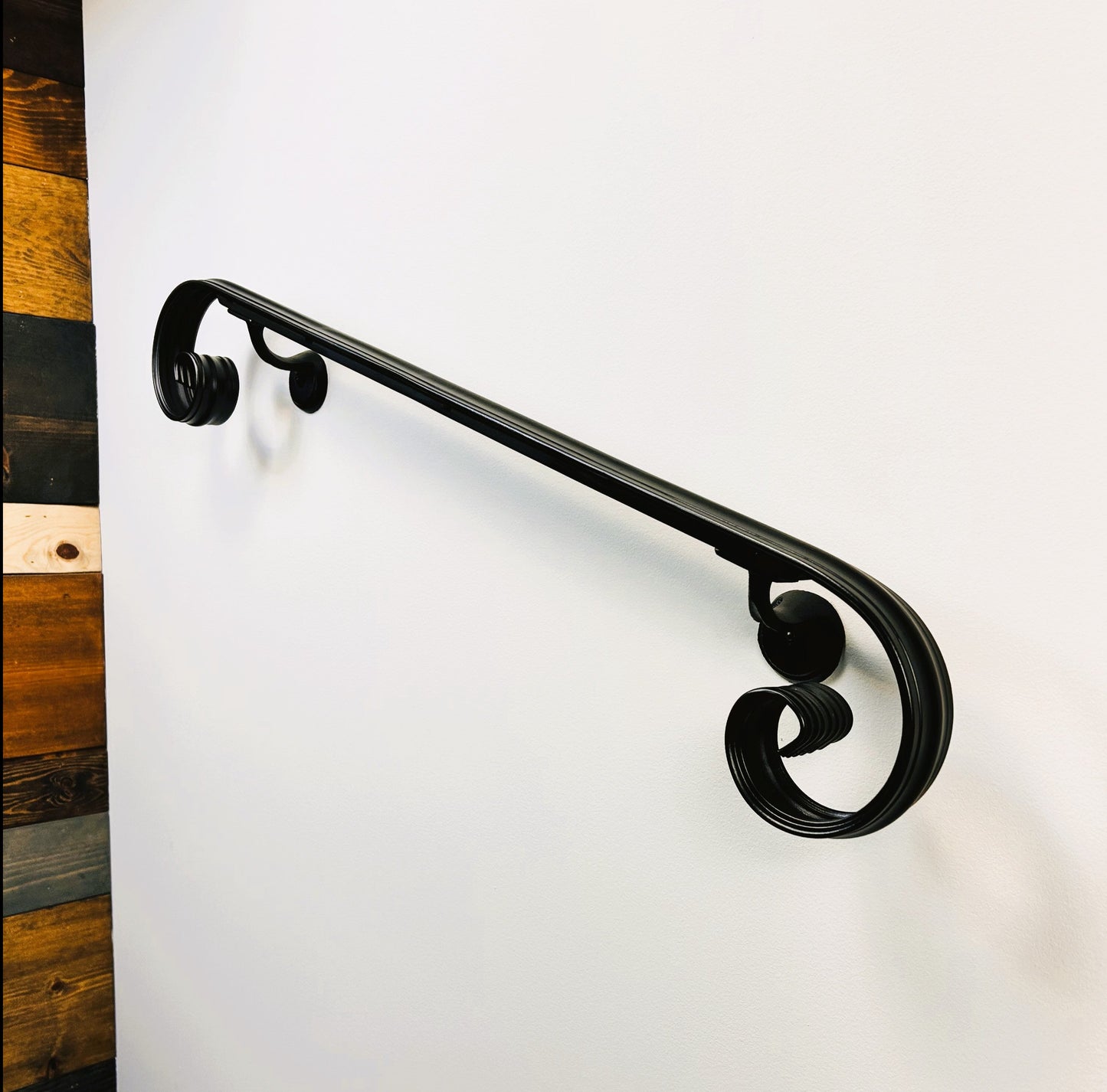 Metal Handrail 1-3/4” Molded Scroll End Design Powder Coated