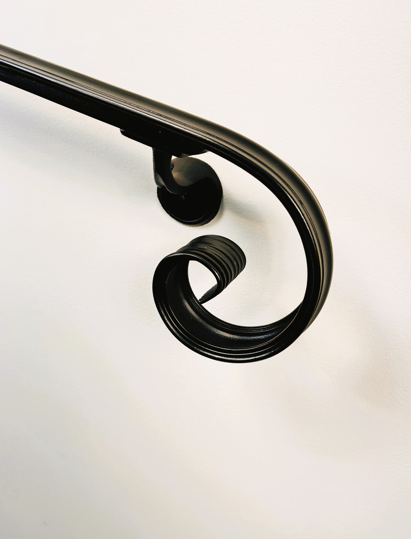 Metal Handrail 1-3/4” Molded Scroll End Design Powder Coated