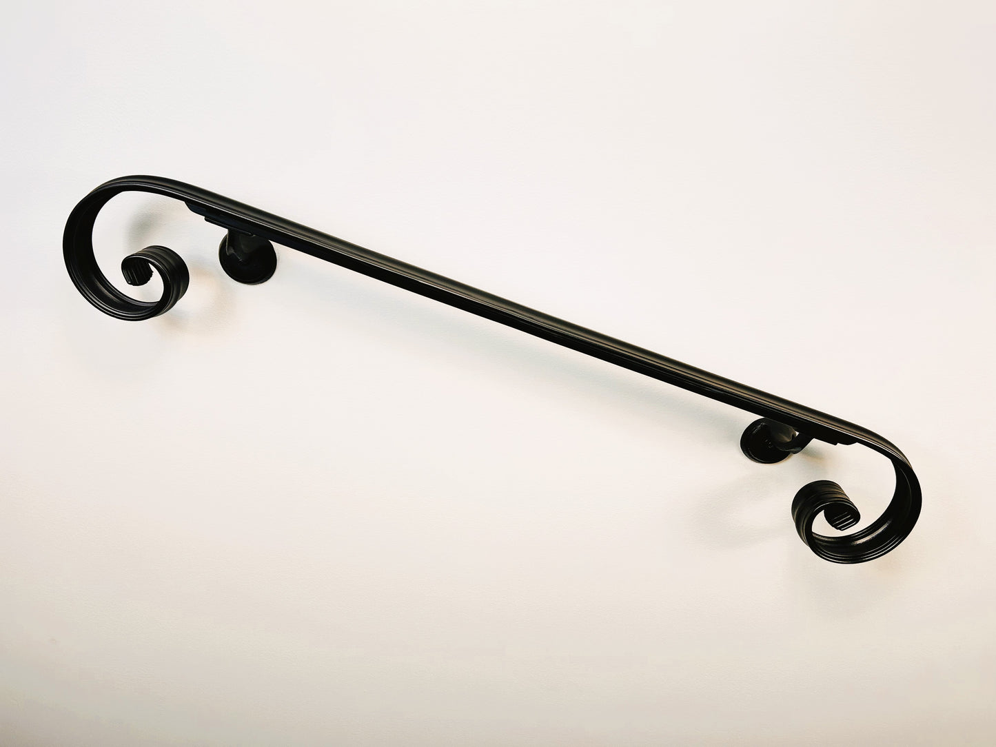 Metal Handrail 1-3/4” Molded Scroll End Design Powder Coated