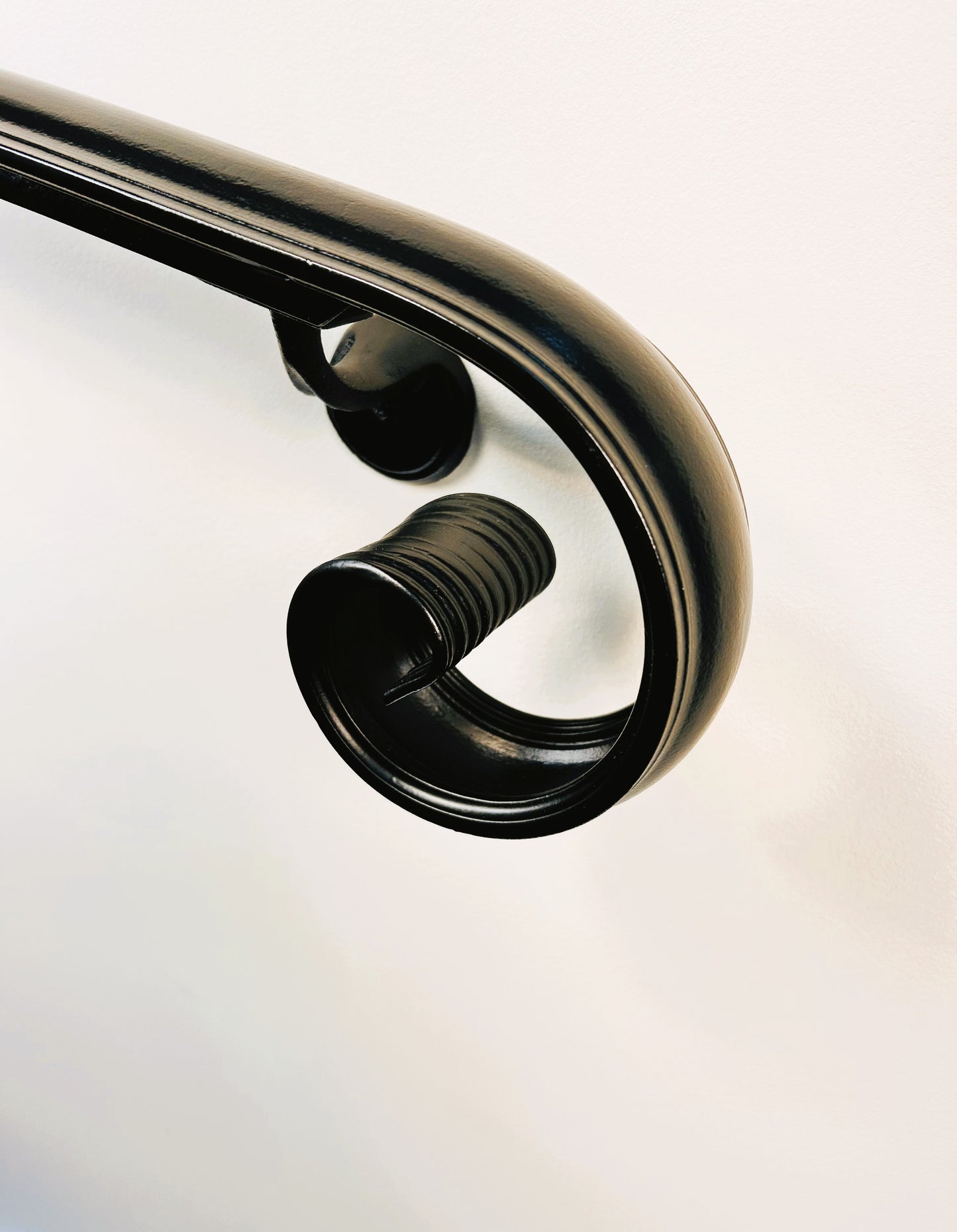 Metal Handrail 2-1/4”  Molded Scroll end design Powder Coated