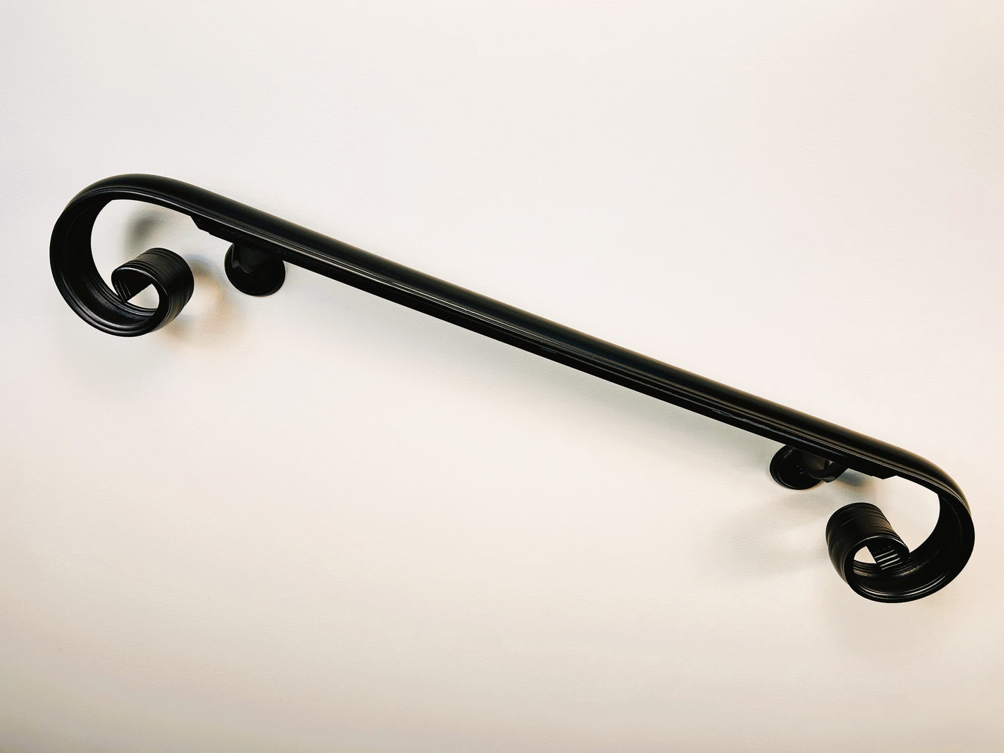 Metal Handrail 2-1/4”  Molded Scroll end design Powder Coated