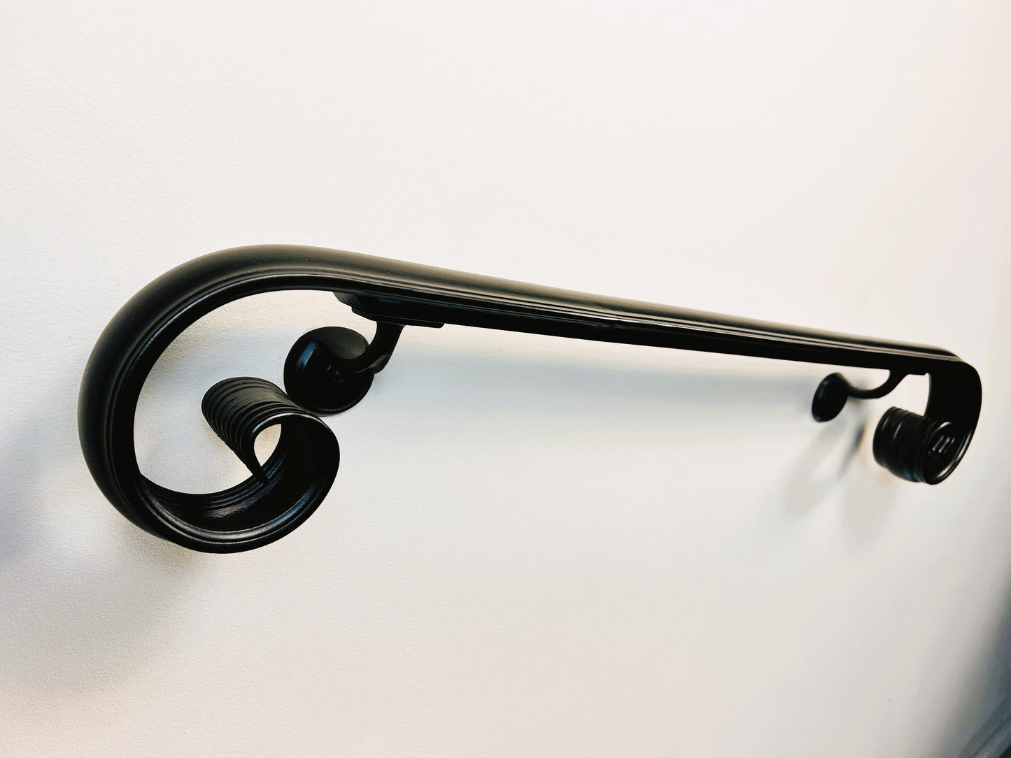 Metal Handrail 2-1/4”  Molded Scroll end design Powder Coated